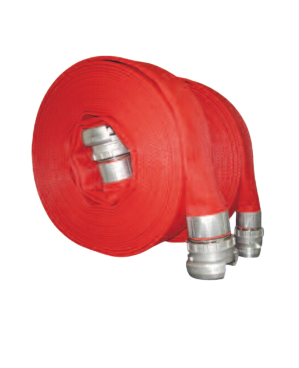 TUYAU VC ROUGE (70MM ET 45 MM) LONGUEUR 20 M EQUIPES DE RACCORD 2,5 POUCES DSP ALU (DN65-70 ET DN40-45)