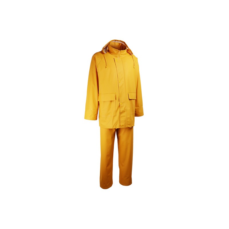 Ensemble pluie pu jaune